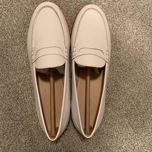 JCrew Leather Penny Loafer - White